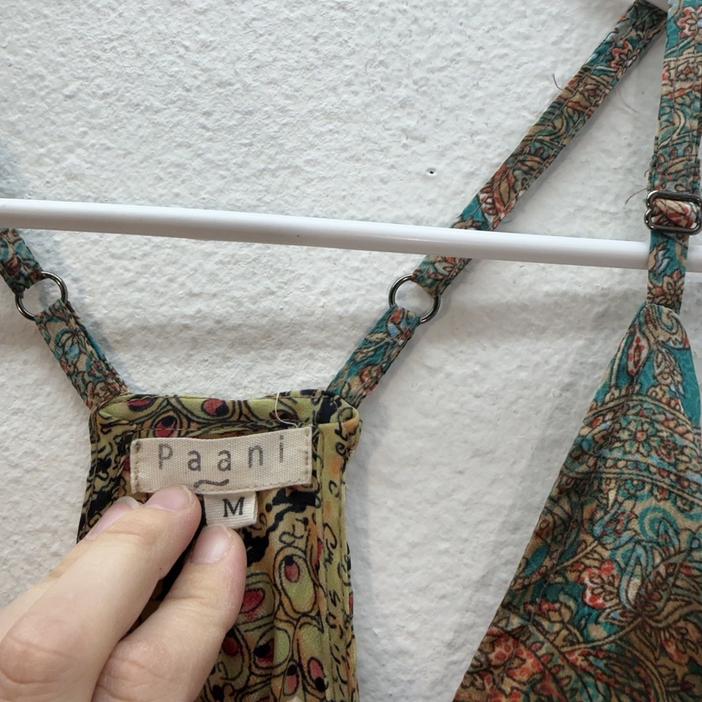 Y2k Paani Babydoll Patchwork Mini Dress Indie Festival Sundress Sz M Tiered Boho - Picture 7 of 11